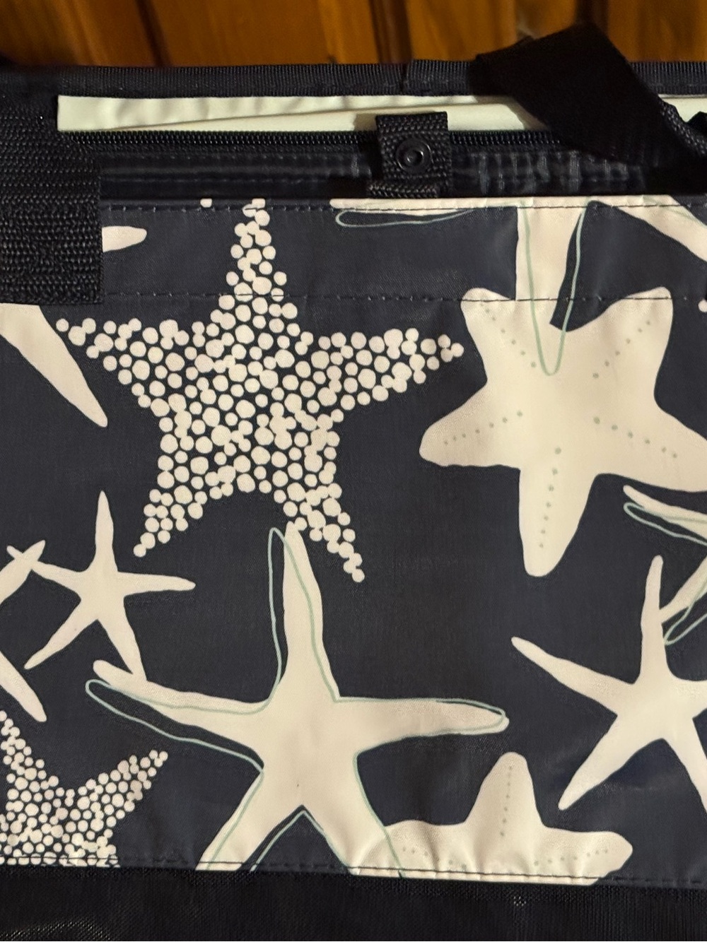 31 Thermal insulated tote, zipper closure snap closure in front NWT starfish - Picture 7 of 9